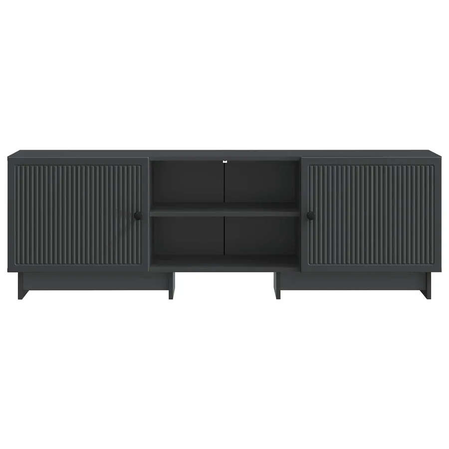 Meuble TV Noir 150 x 31 x 50 cm Bois d’ingénierie - 6