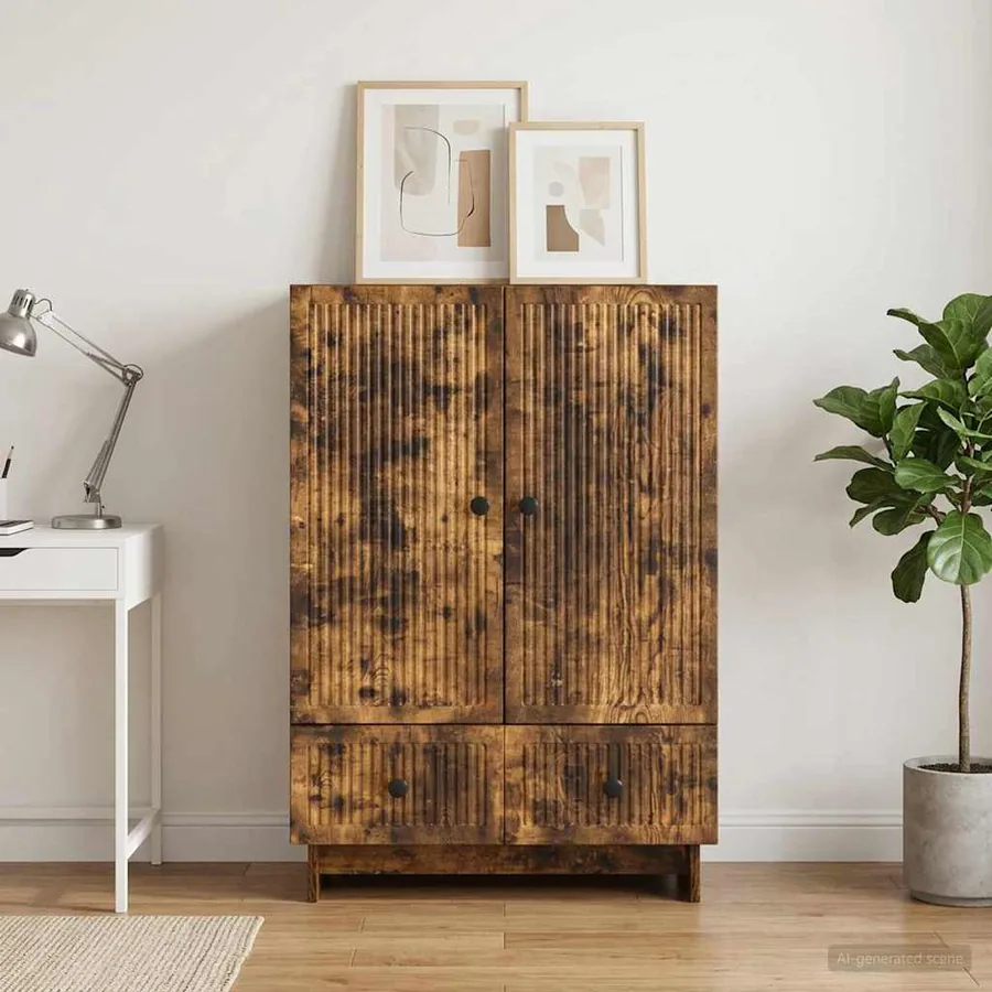 Buffet Chêne Fumé 66 x 34,5 x 95 cm Bois d’ingénierie