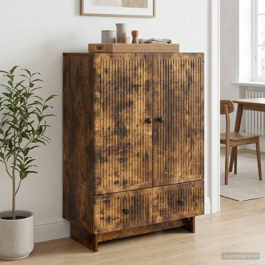 Buffet Chêne Fumé 66 x 34,5 x 95 cm Bois d’ingénierie - 4