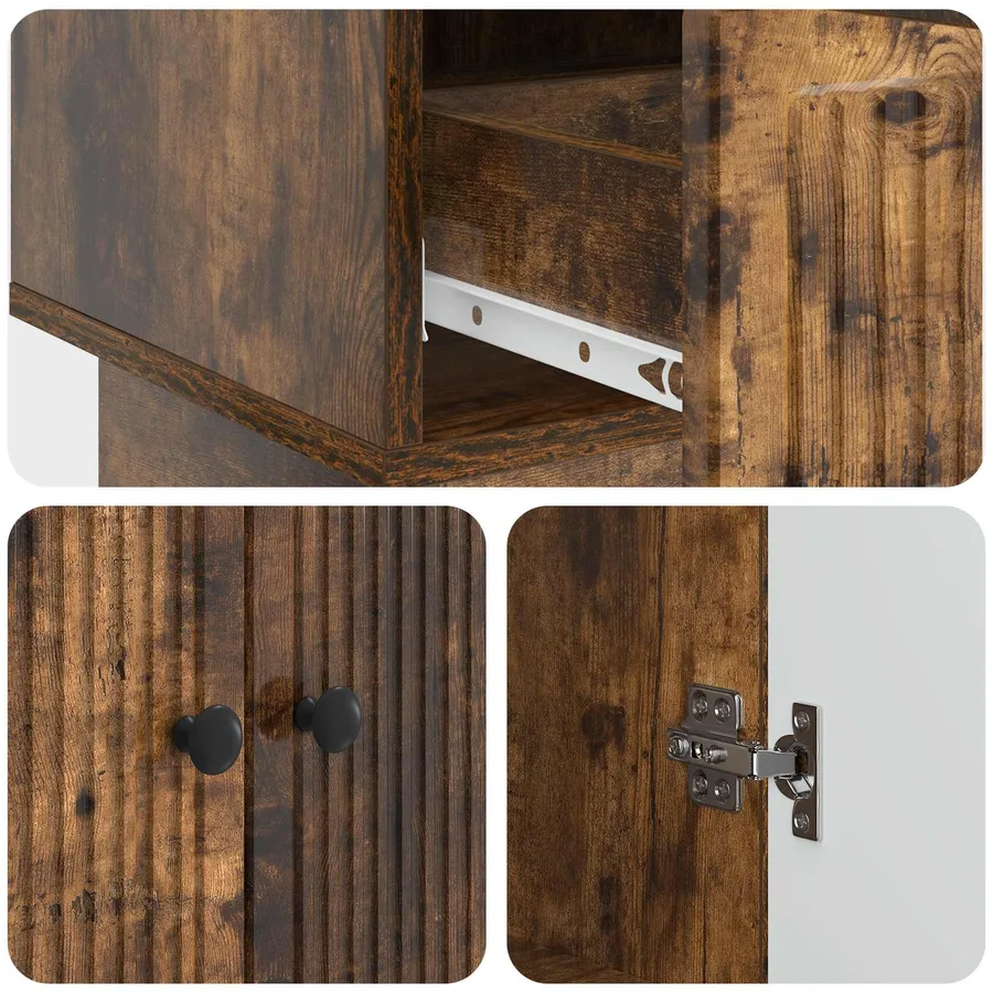 Buffet Chêne Fumé 66 x 34,5 x 95 cm Bois d’ingénierie - 9