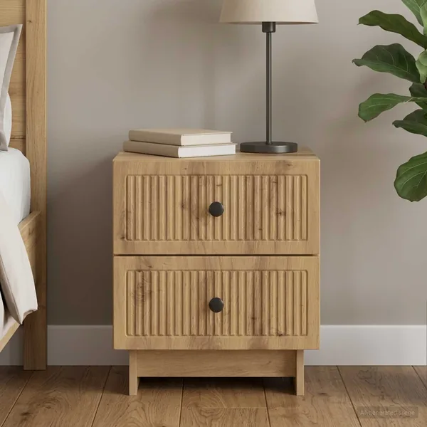 Cabinet de chevet Chêne artisanal 43 x 34,5 x 47,5 cm