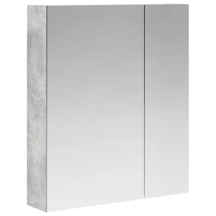 Armoire Miroir de Salle de Bain Gris béton 60 x 14,5 x 70 cm - 2