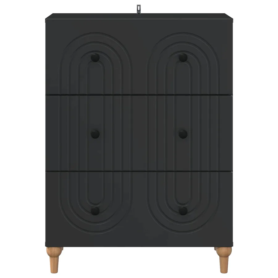 Armoire à tiroirs Noir 66 x 34,5 x 90 cm Bois d'ingénierie - 6