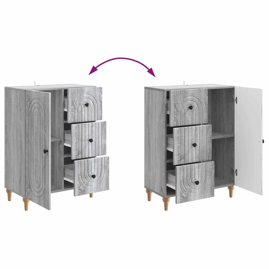 Buffet Sonoma gris 66 x 34,5 x 90 cm Bois d'ingénierie - 8