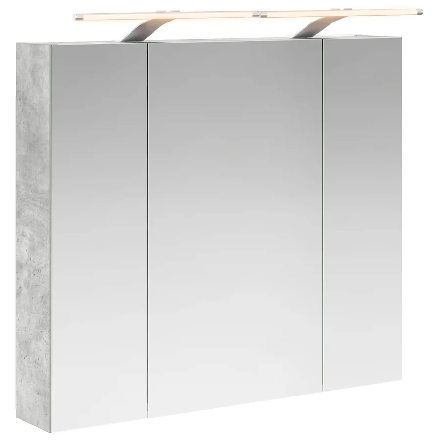 Armoire Miroir de Salle de Bain Gris béton 80 x 14.5 x 70 cm - 2
