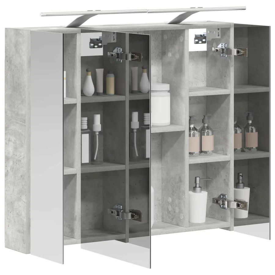 Armoire Miroir de Salle de Bain Gris béton 80 x 14.5 x 70 cm - 3