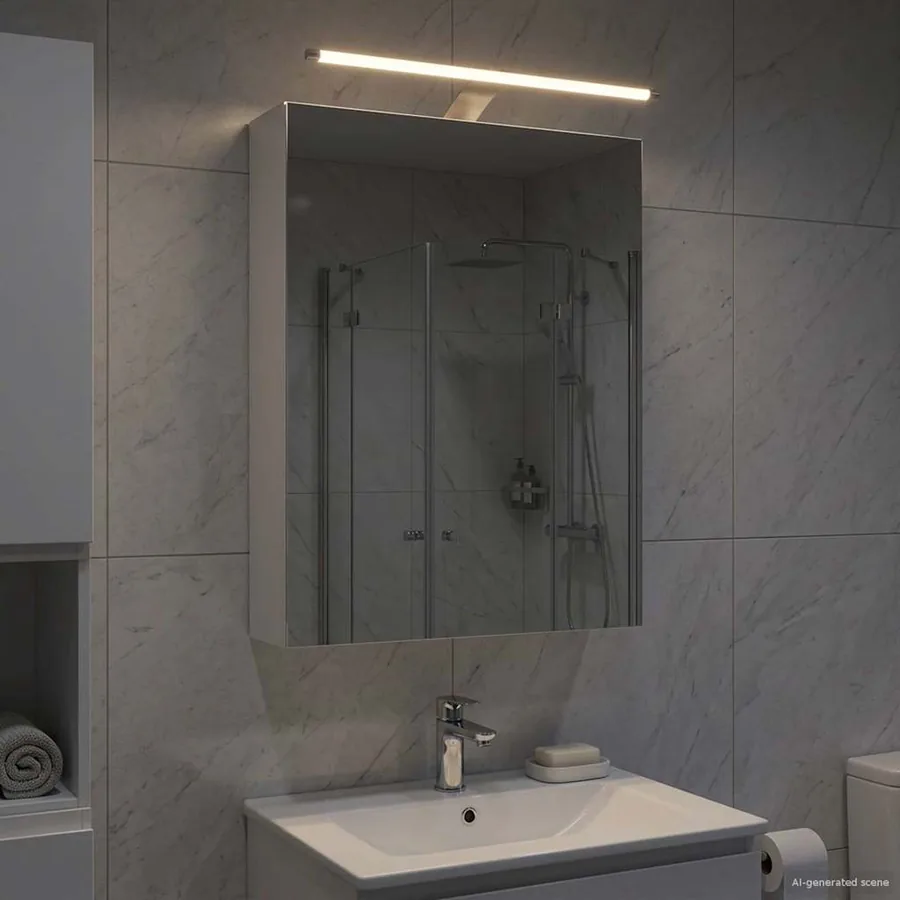 Armoire Miroir de Salle de Bain Blanc 50 x 14,5 x 70 cm