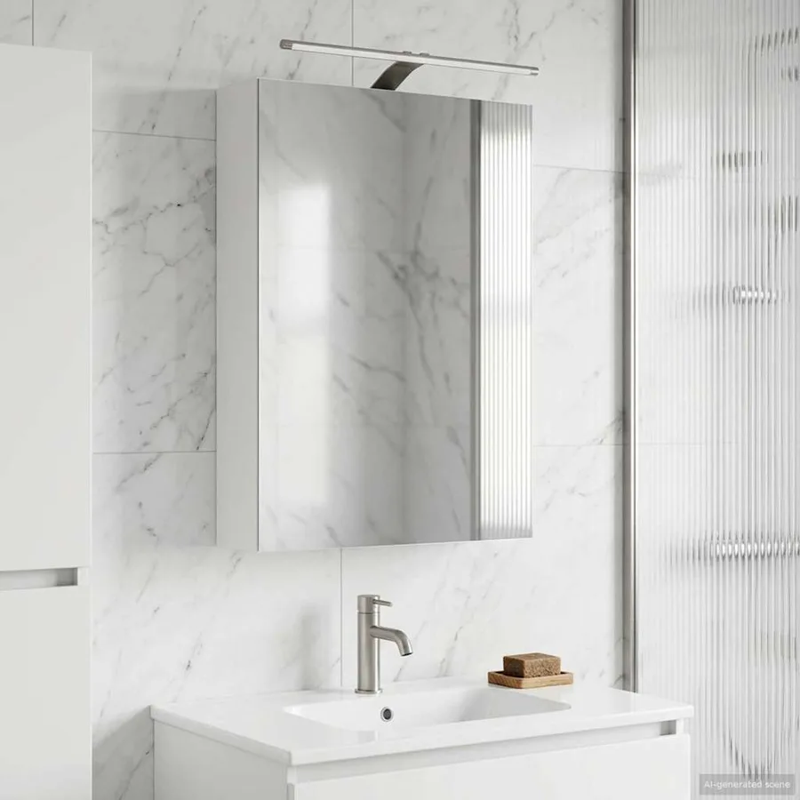 Armoire Miroir de Salle de Bain Blanc 50 x 14,5 x 70 cm - 4