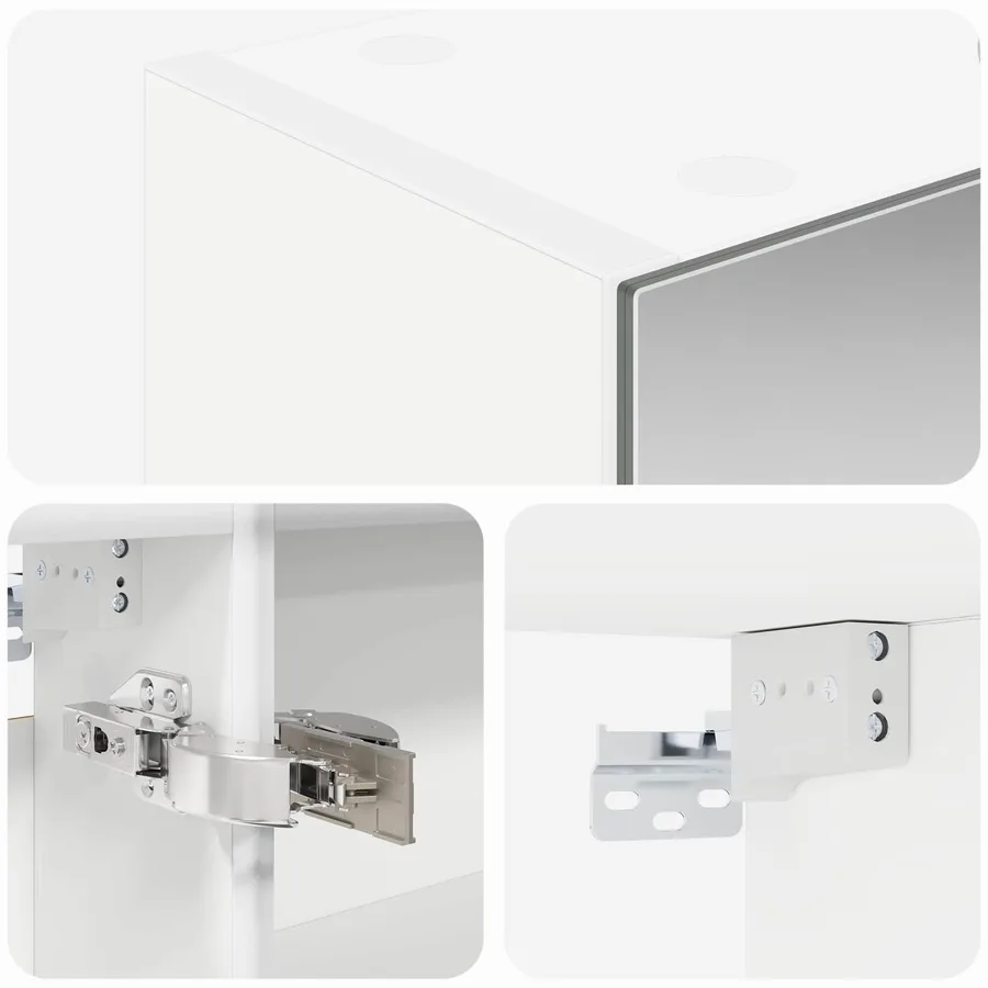 Armoire Miroir de Salle de Bain Blanc 50 x 14,5 x 70 cm - 8