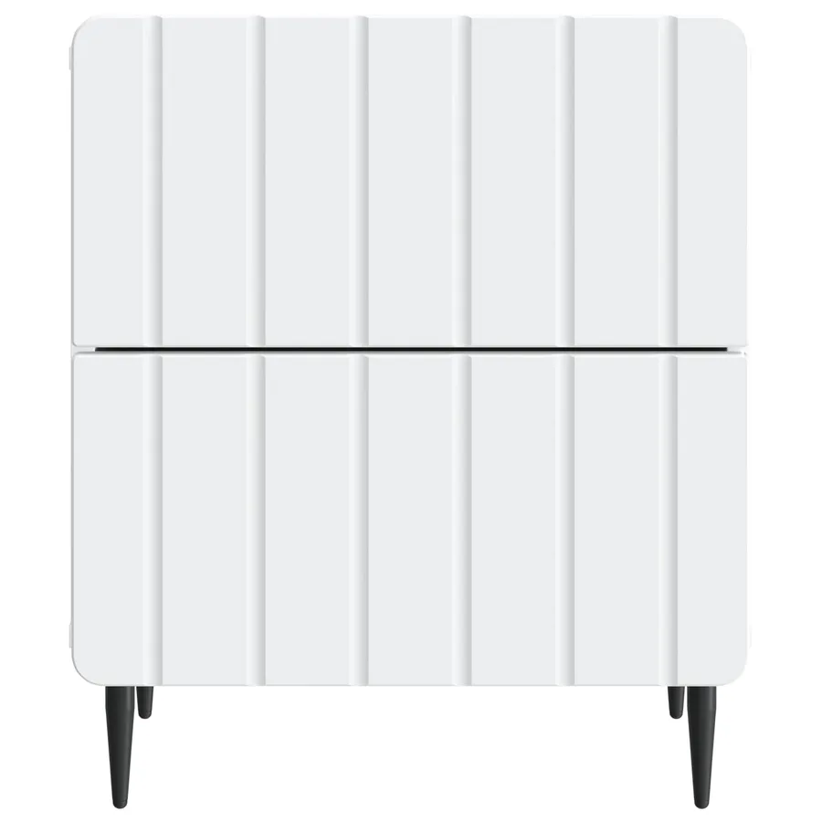 Cabinet de chevet avec tiroir 2 pcs Blanc 43 x 34,5 x 49,5 cm - 7
