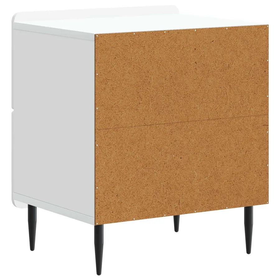 Cabinet de chevet avec tiroir 2 pcs Blanc 43 x 34,5 x 49,5 cm - 9