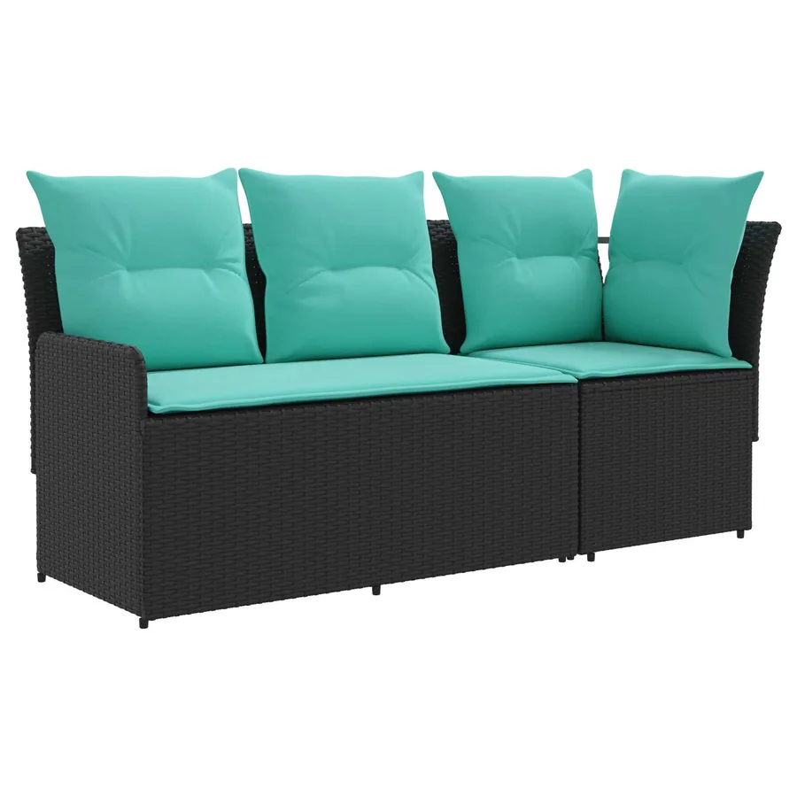 Sofa de jardin avec accoudoirs et sofa d'angle 2 Pièce Rotin PE - 2