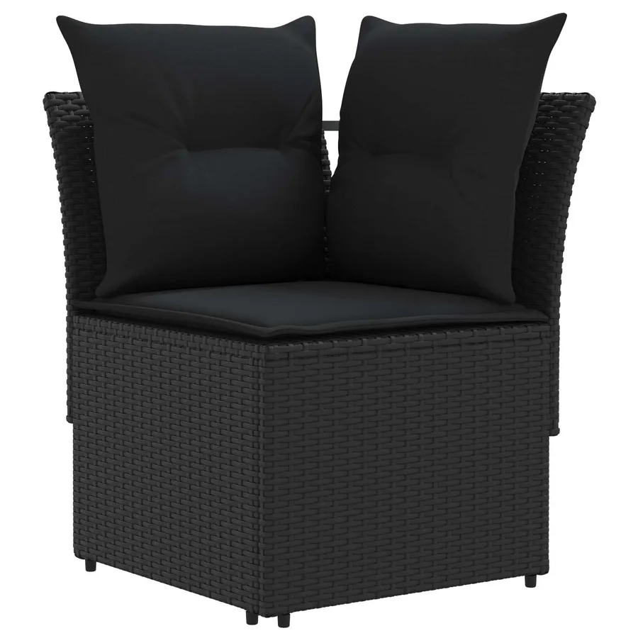 Ensembles de meubles avec oreiller 5 pcs Noir Rotin PE - 4