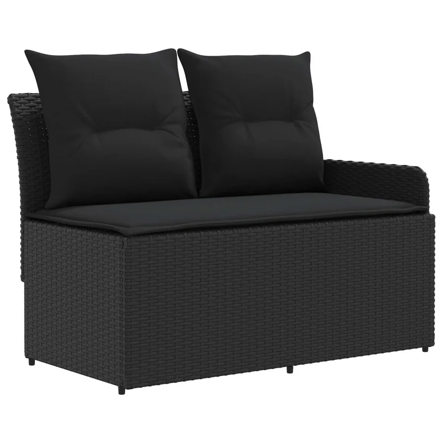 Ensembles de meubles avec oreiller 5 pcs Noir Rotin PE - 5