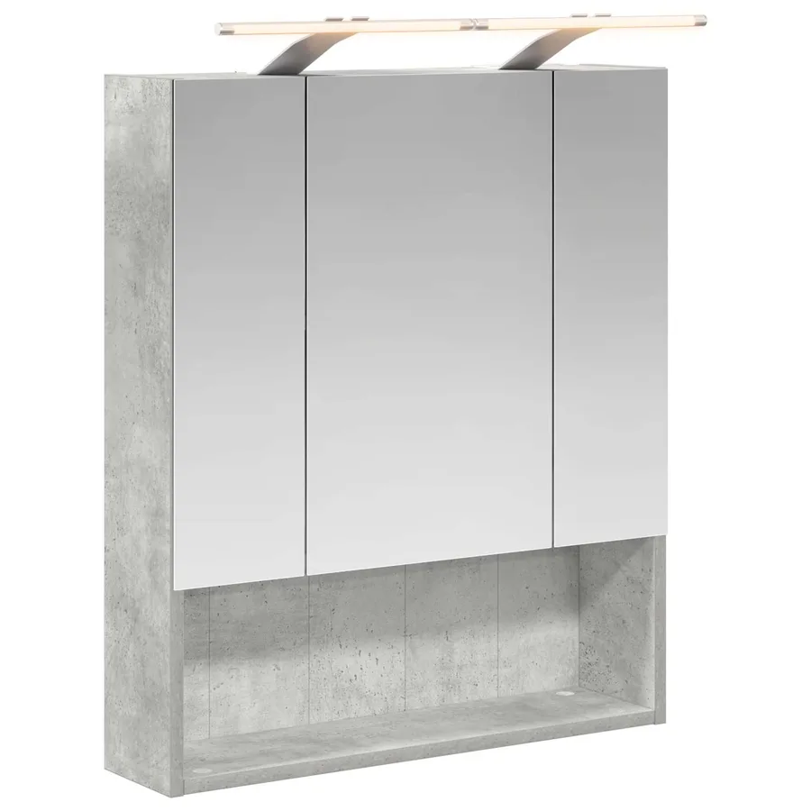 Armoire Miroir de Salle de Bain Gris béton 60 x 14.5 x 70 cm - 2