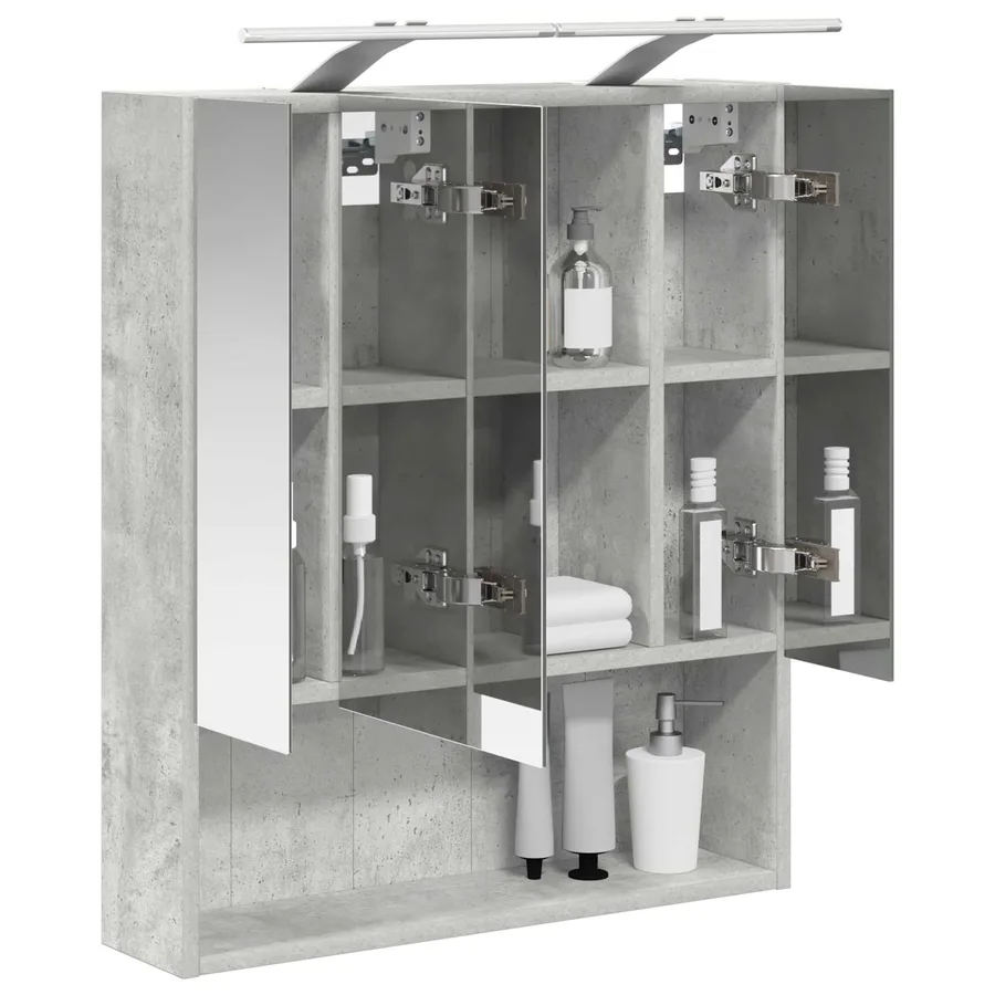 Armoire Miroir de Salle de Bain Gris béton 60 x 14.5 x 70 cm - 3