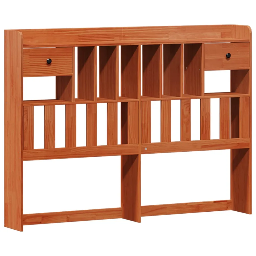 Cadre de lit bibliothèque avec tiroir Brun Ciré 200 x 140 cm - 3