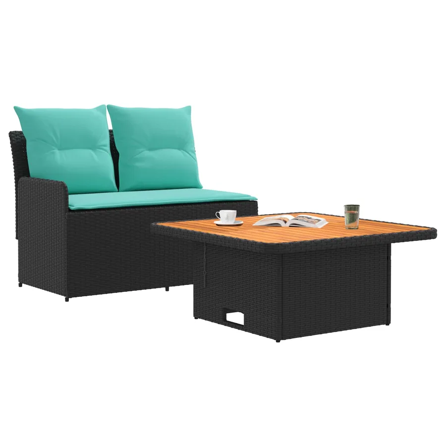 Canapé de jardin avec accoudoirs et table relevable 2 Pièce - 3