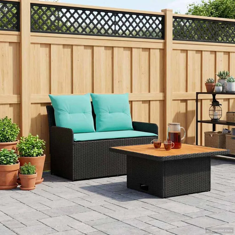 Canapé de jardin avec accoudoirs et table relevable 2 Pièce - 4