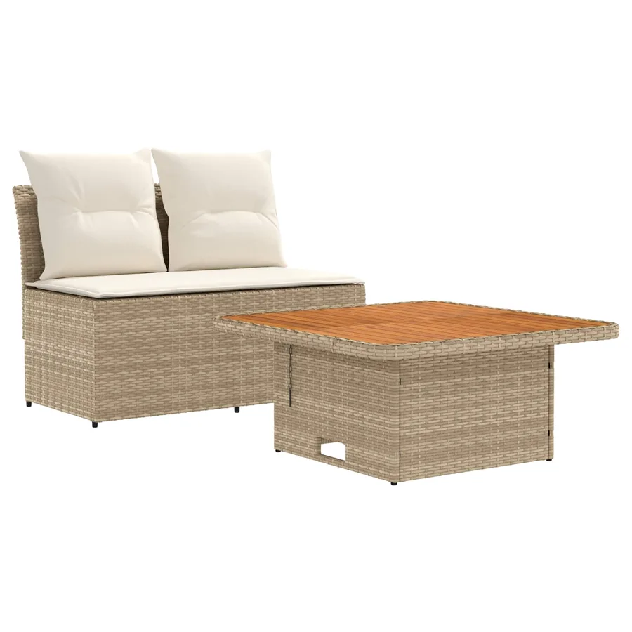 2 Pièce Canapé du milieu de jardin avec table relevable - 2