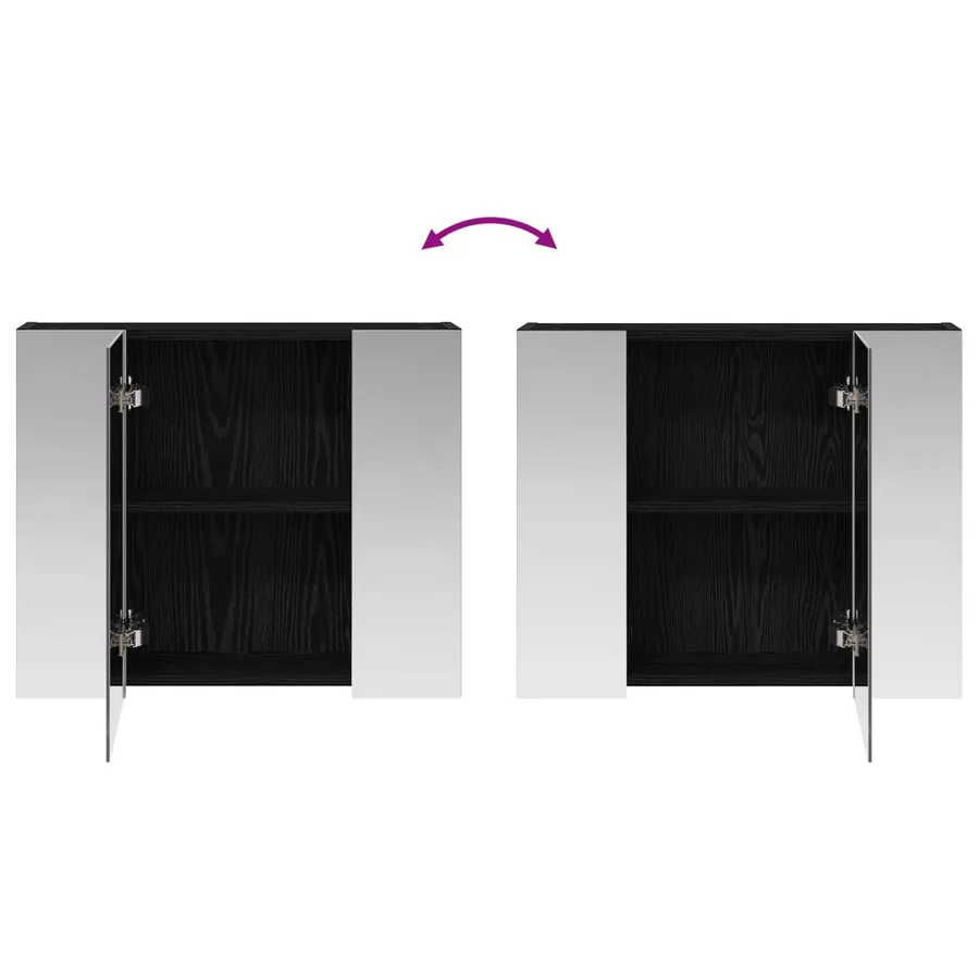 Armoire Miroir de Salle de Bain Chêne noir 60 x 14,5 x 50 cm - 8
