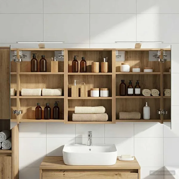 Ensemble de Meubles de Salle de Bain 3 pc 120 x 10,5 x 60,5 cm
