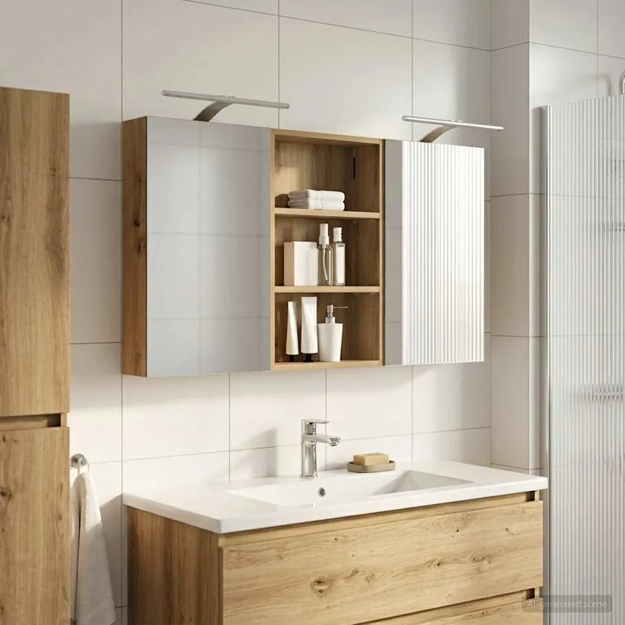 Ensemble de Meubles de Salle de Bain 3 pc 120 x 10,5 x 60,5 cm - 4