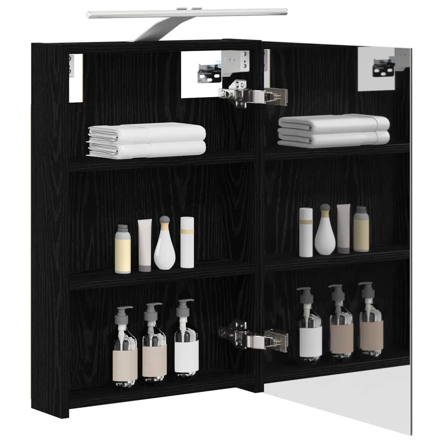 Armoire Miroir de Salle de Bain Chêne noir 40 x 10,5 x 60,5 cm - 3