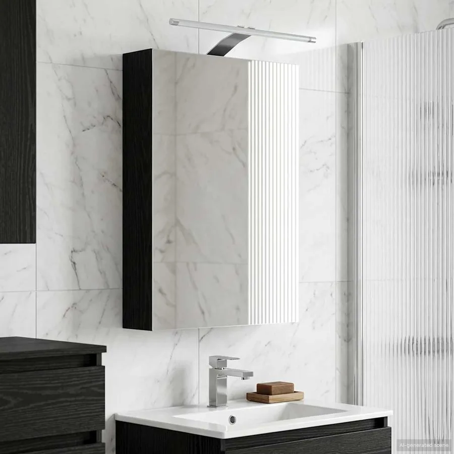 Armoire Miroir de Salle de Bain Chêne noir 40 x 10,5 x 60,5 cm - 4
