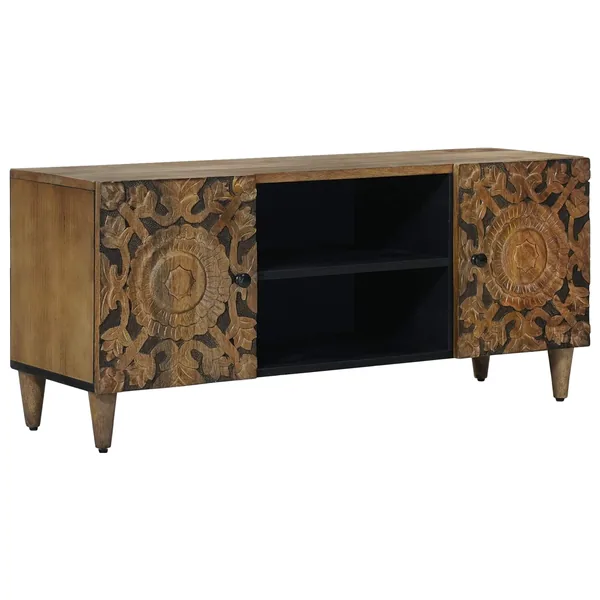 Meuble TV Marron 105 x 33,5 x 46 cm Bois de mangue massif