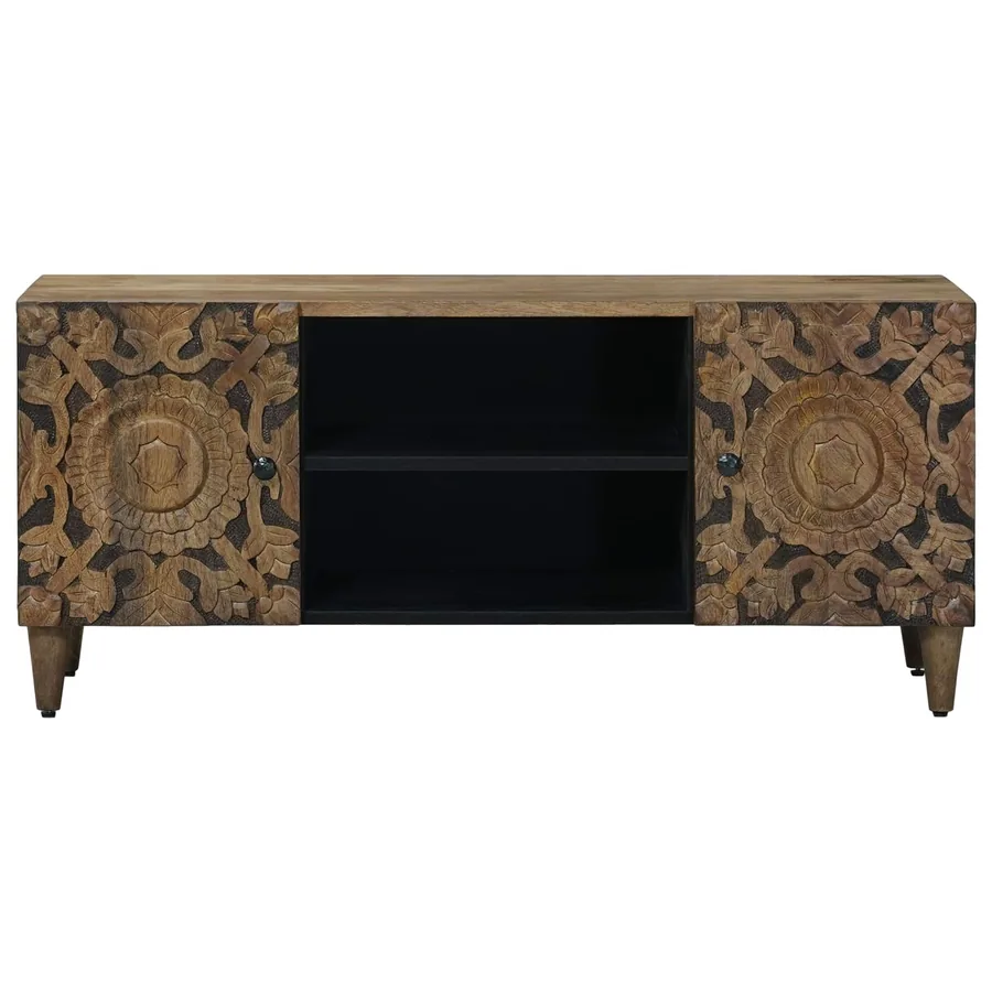 Meuble TV Marron 105 x 33,5 x 46 cm Bois de mangue massif - 3