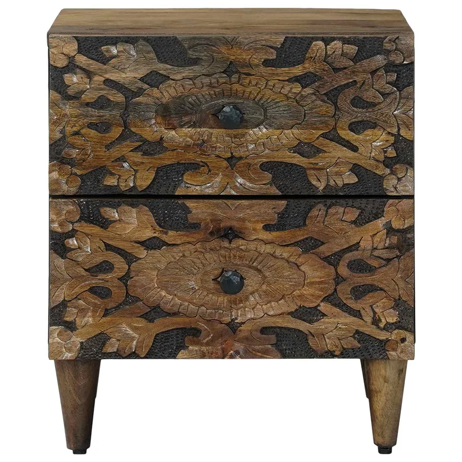 Cabinet de chevet avec tiroir Marron 40 x 33,5 x 46 cm - 3