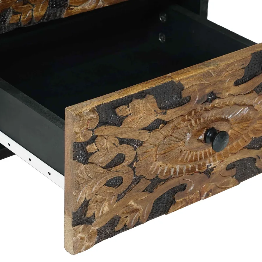 Cabinet de chevet avec tiroir Marron 40 x 33,5 x 46 cm - 7