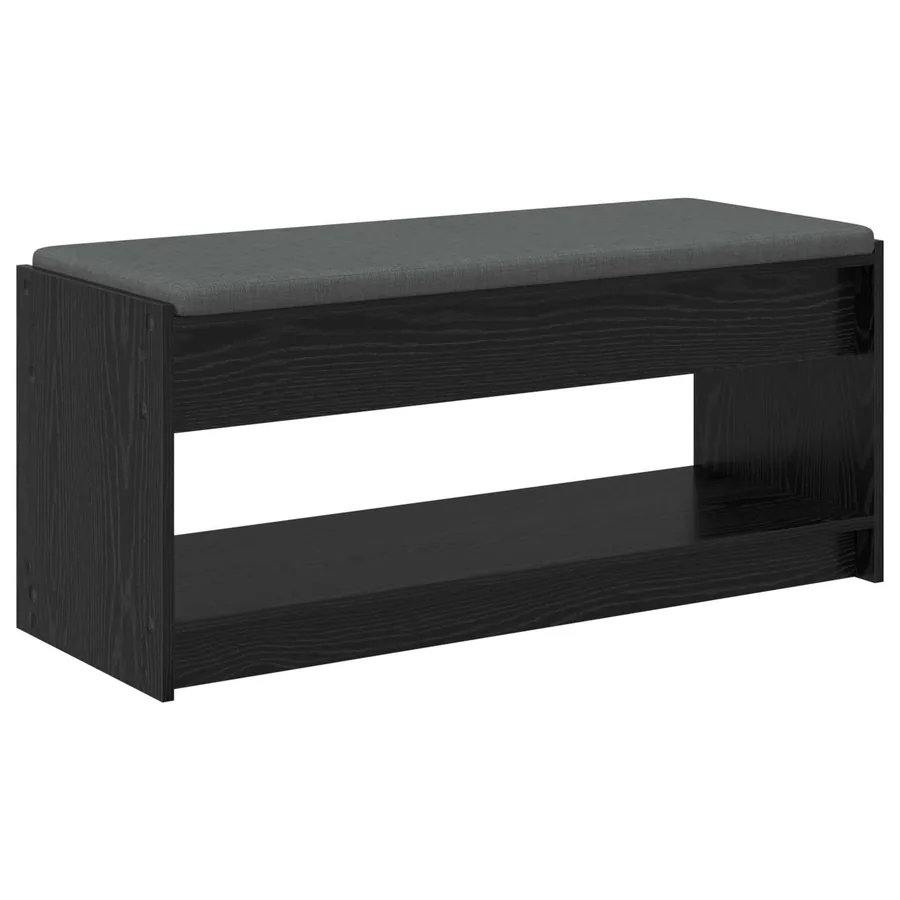 Banc d'entrée avec coussin Chêne Noir 103 x 38 x 45 cm - 2