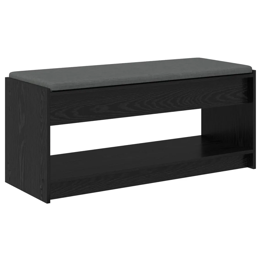 Banc d'entrée avec coussin Chêne Noir 103 x 38 x 45 cm - 7