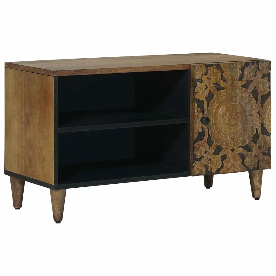 Meuble TV Marron 80 x 31,5 x 46 cm Bois de mangue massif