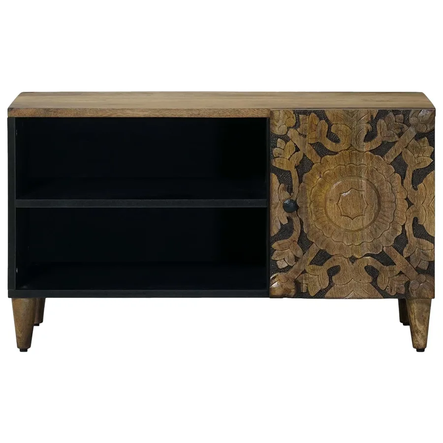 Meuble TV Marron 80 x 31,5 x 46 cm Bois de mangue massif - 3