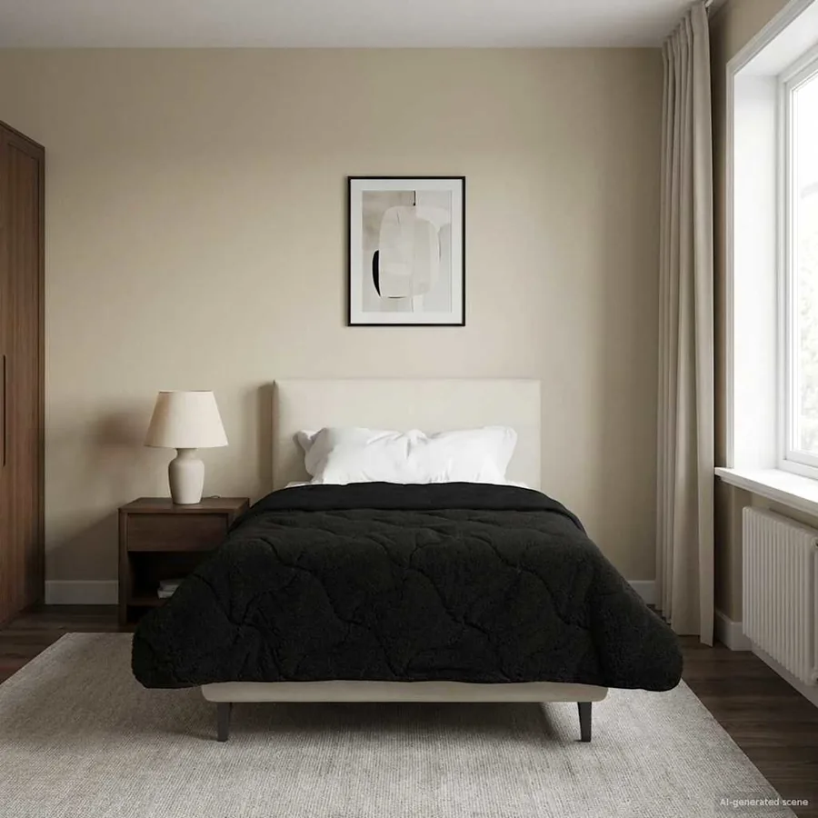 Duvet d'été simple Matelassé Noir 140 x 200 cm