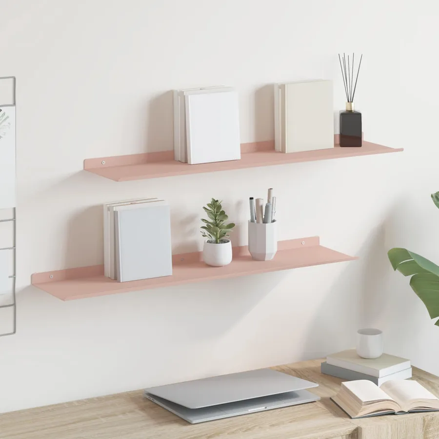 Étagère flottante 2 pcs Rose 80 x 18 x 2,5 cm Acier
