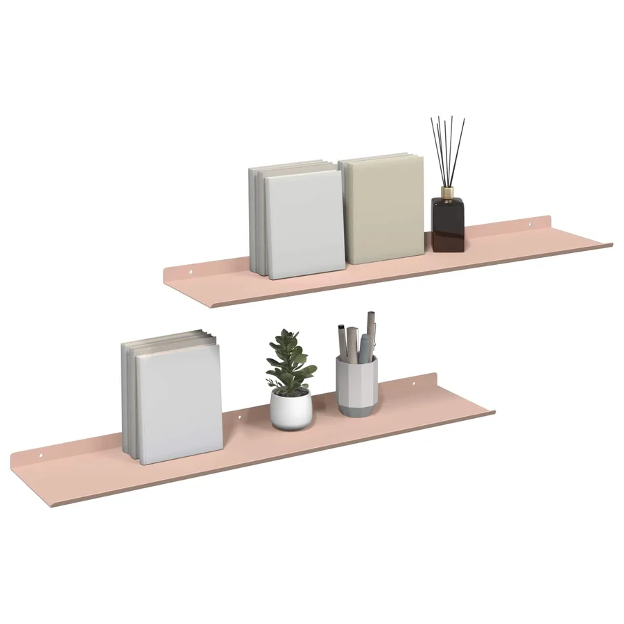 Étagère flottante 2 pcs Rose 80 x 18 x 2,5 cm Acier - 3