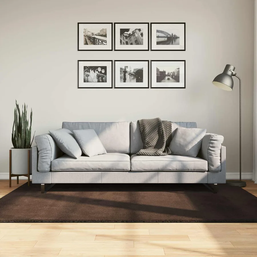 Tapis doux à poils moyens et lavable HUARTE Marron 200 x 140 cm
