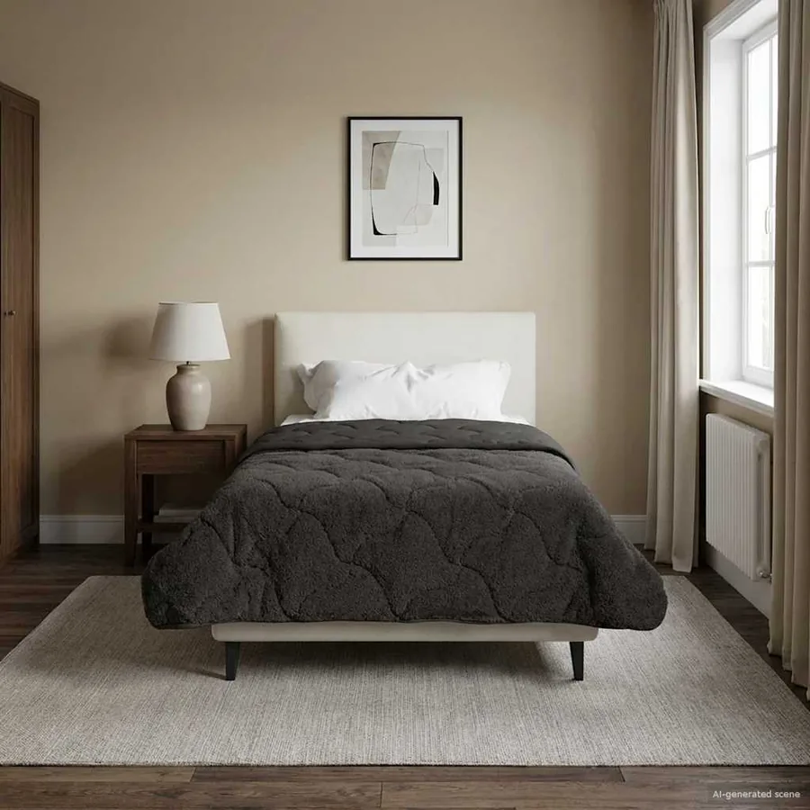 Duvet d'hiver Matelassé Anthracite 155 x 200 cm