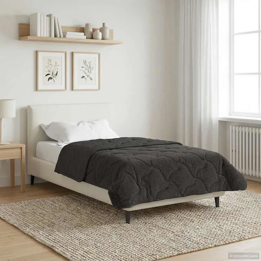 Duvet d'hiver Matelassé Anthracite 155 x 200 cm - 4