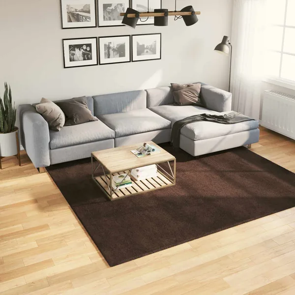 Tapis doux à poils moyens et lavable HUARTE Marron 240 x 240 cm