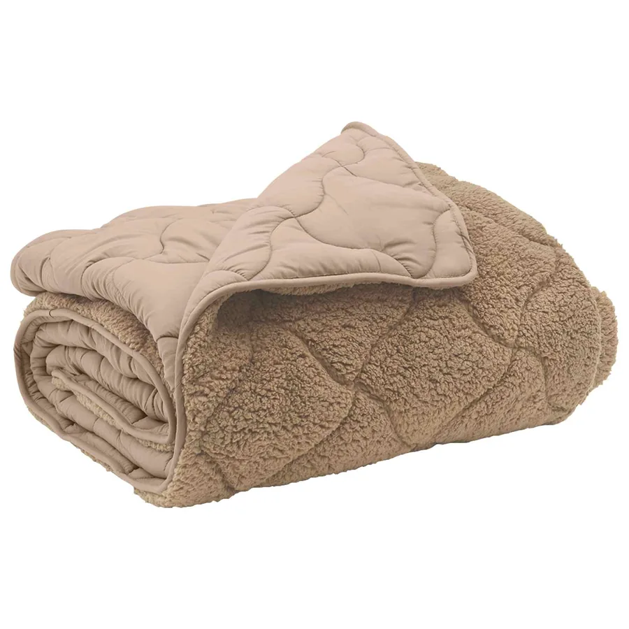 Duvet d'hiver Taupe 200 x 220 cm Microfibre et polaire Teddy - 2