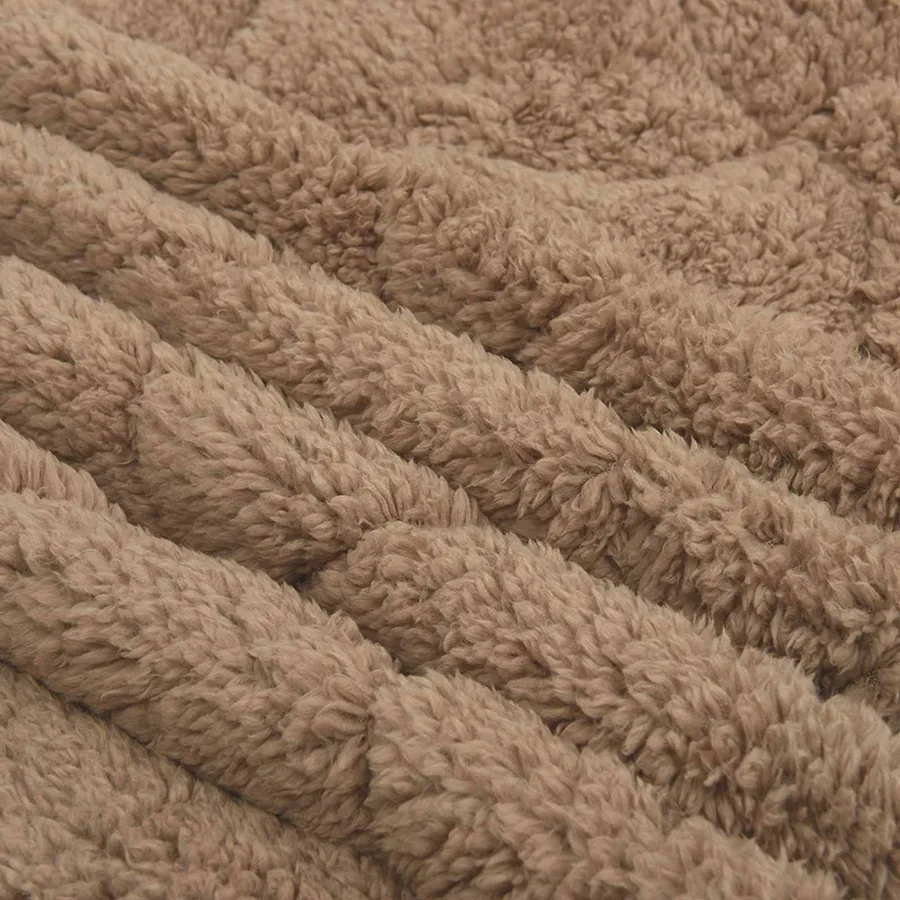 Duvet d'hiver Taupe 200 x 220 cm Microfibre et polaire Teddy - 6