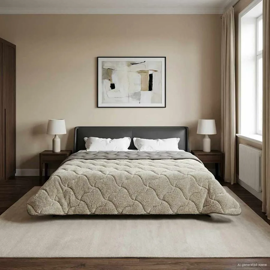Duvet d'hiver Matelassé Gris clair 200 x 240 cm