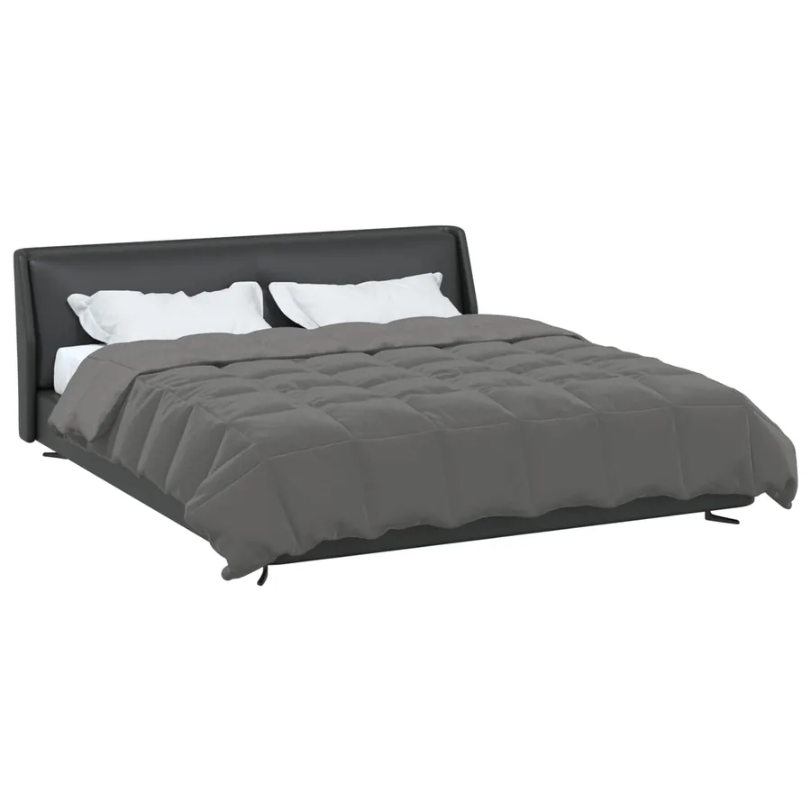 Duvet d'été simple Matelassé Gris clair 200 x 200 cm Microfibre - 3