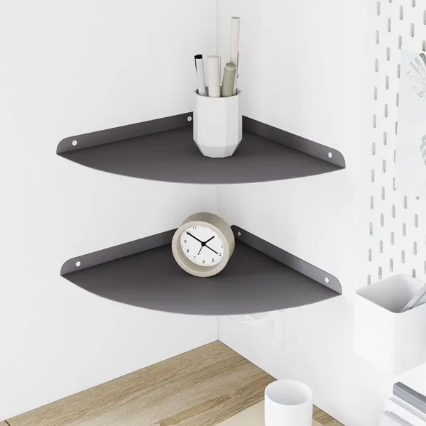 Étagère Flottante d'Angle 2 pcs Noir 30 x 30 x 2 cm