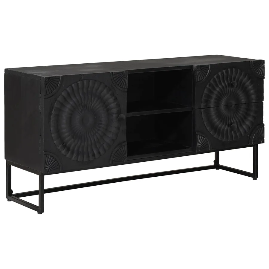 Meuble TV avec tiroir avec étagère Noir 105 x 30 x 54 cm - 3